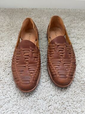 Nena & Co. Brown Woven Leather Huaraches